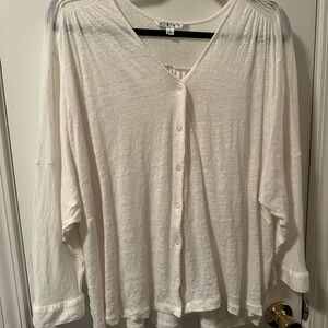 CAbi Off-White Button-Down Blouse